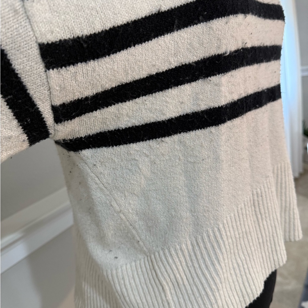 Striped Turtleneck Sweater - Black and White - Picture 6 of 10